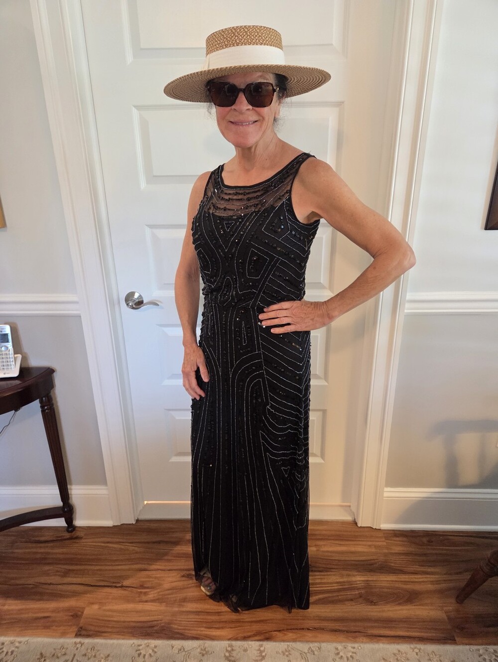 Aiden Mattox Elegant Black Beaded Evening Gown - Sleeveless Formal Dress